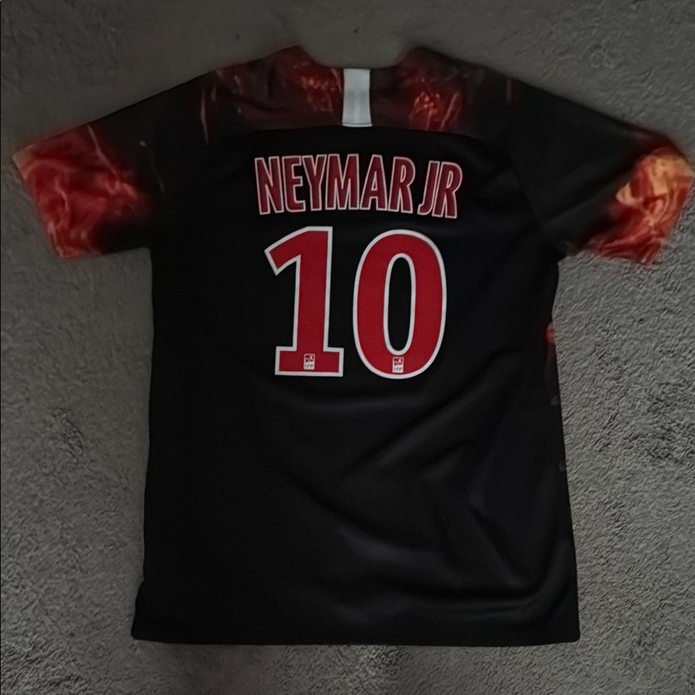 Men’s Black and Red Neymar Jr. Soccer Jersey